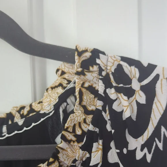 Anthropologie Black and Yellow Robin Flutter Sleeve Mini Dress - Picture 5 of 9